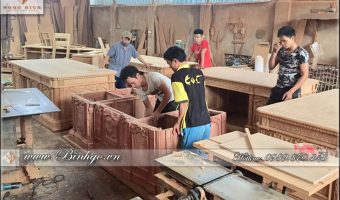 xưởng sản xuất bàn làm việc gỗ tự nhiên tại hà nội