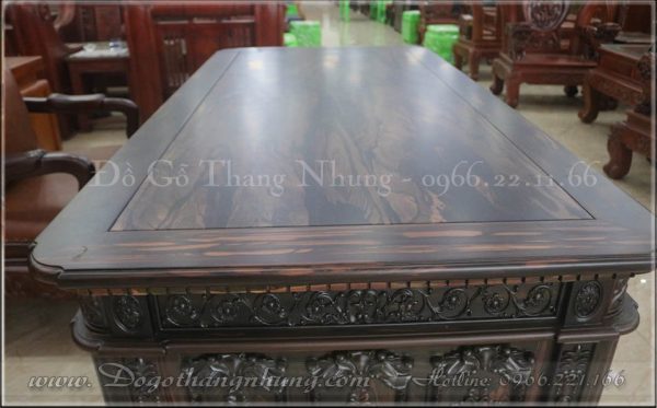 Mặt bàn tổng thống mỹ gỗ mun tấm dài 1,5cm được sơn PU Imchem cao cấp nhập khẩu từ mỹ