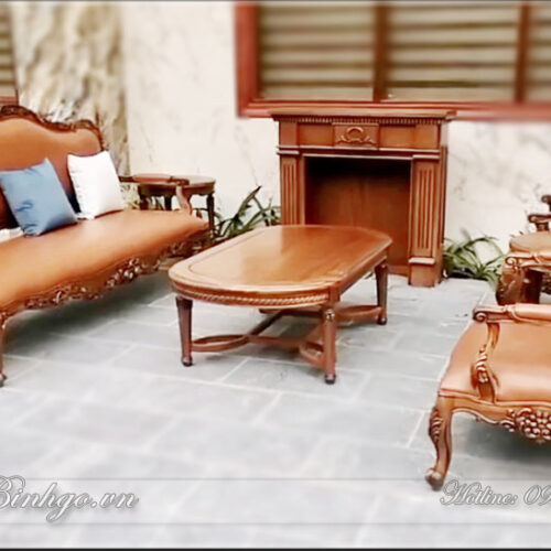 Bộ sofa tân cổ điển Italy gỗ gõ