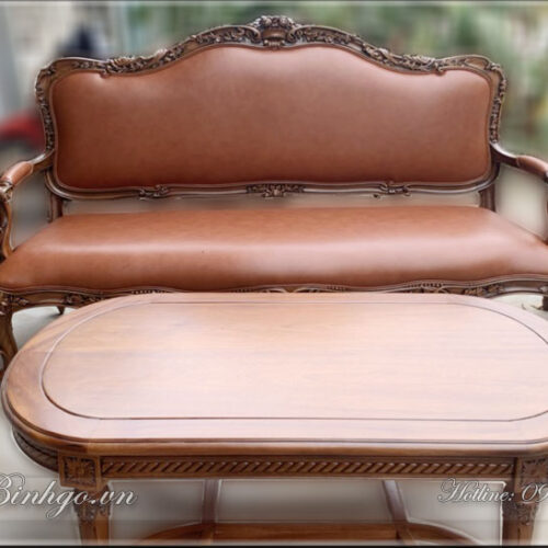 Sofa tân cổ điển gỗ gõ đỏ kiểu Italy