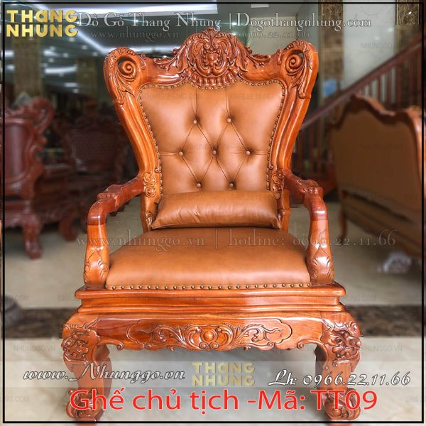 Ghế làm việc lãnh đạo gỗ gõ đỏ kích thước sản phẩm cao 127cm, rộng 69cm, sâu 61cm khung ghế được sản xuất hoàn toàn bằng gỗ gõ đỏ sơn PU cao cấp