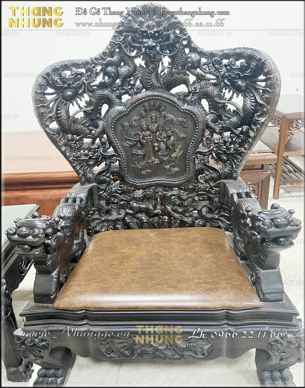 Cơ sở sản xuất bộ bàn ghế gỗ mun mẫu bát mã 12món tại đồ gỗ Thang Nhung