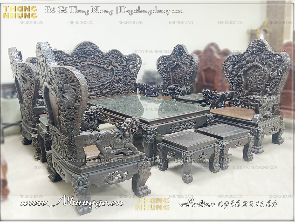Tìm nơi bán bộ bàn ghế bát mã gỗ mun thì nên về khu làng nghệ gỗ Đồng Kỵ, Từ Sơn, Bắc Ninh