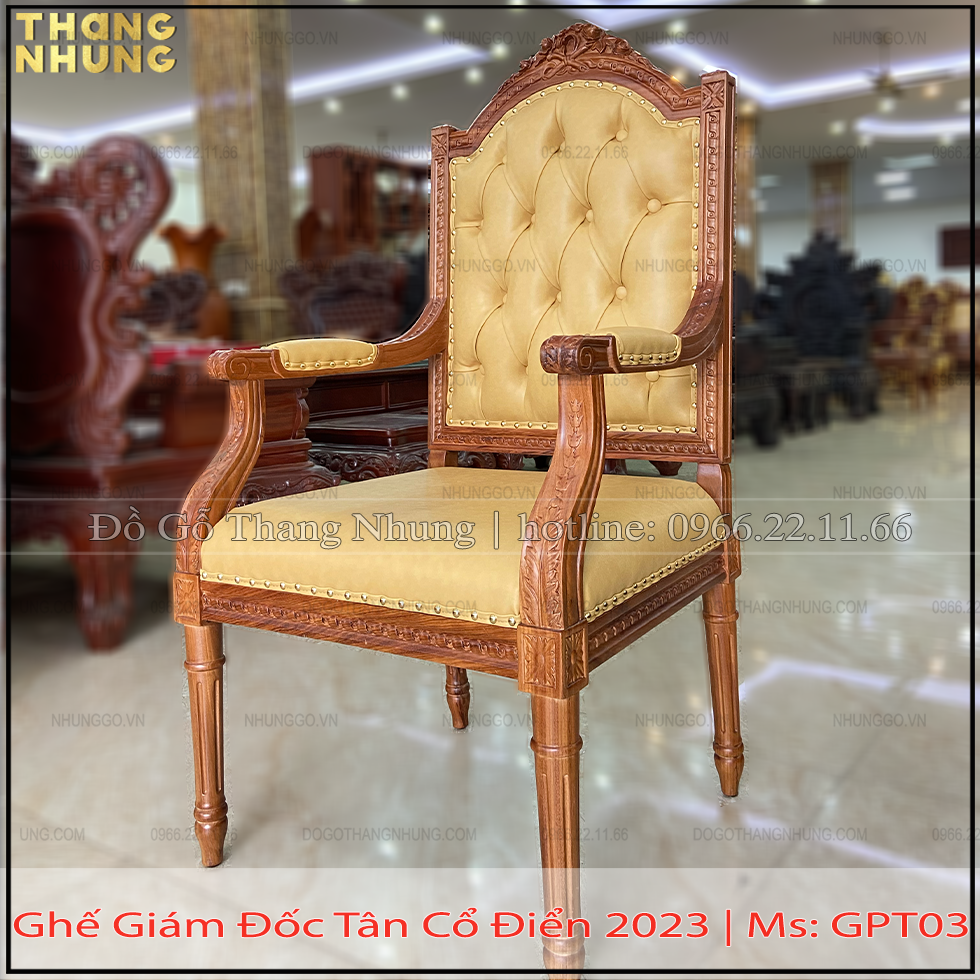 Xưởng sản xuất ghế Putin bọc da vàng gỗ gõ đỏ là xưởng sản xuất trực tiếp tài làng ghề gỗ Đồng Kỵ, Từ Sơn, Bắc Ninh