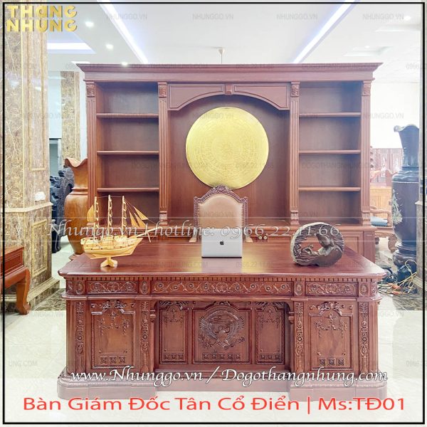 Xưởng làm bàn làm việc chủ tịch gỗ tự nhiên thuộc công ty Hồng Ngọc Bích được đặt tại làng nghề gỗ Đồng Kỵ, Bắc Ninh