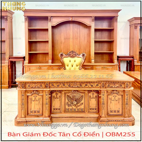Xưởng sản xuất bàn làm việc chủ tịch gỗ tự nhiên được đặt tại làng nghề gỗ Đồng Kỵ, Bắc Ninh với nguồn gỗ tự nhiên tốt và đội thợ tay nghề cao tạo ra các sản phẩm chất lượng