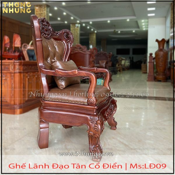 Ghế lãnh đạo gỗ tự nhiên được thiết kế theo phương pháp tân cổ điển vừa hiện đại mà vẫn giữ được nét sang trọng
