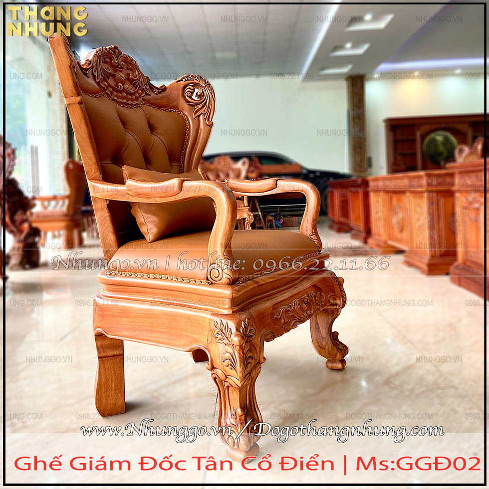 ghế giám đốc tại hà nội gỗ tự nhiên được sản xuất tại xưởng của làng nghề gỗ tự nhiên Đồng Kỵ, Từ Sơn, Bắc Ninh
