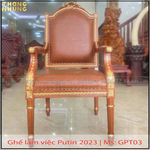 Ghế Putin gỗ tự nhiên được thiết kế theo mẫu gốc của tổng thống Nga Putin, kích thước điều chỉnh phù hợp với người Việt Nam