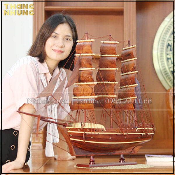 Thuyền buồm Kaiwo của Nhật Bản gỗ cầm làm đồ trang trí ở bàn làm việc , quầy , kệ sách , kệ kê đồ ....