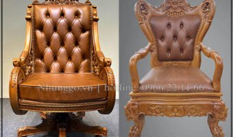Phân biệt ghế làm việc gỗ chân tĩnh và ghế chân xoay gỗ tư nhiên có đặc điểm gì giống và khác nhau